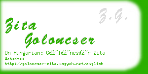 zita goloncser business card